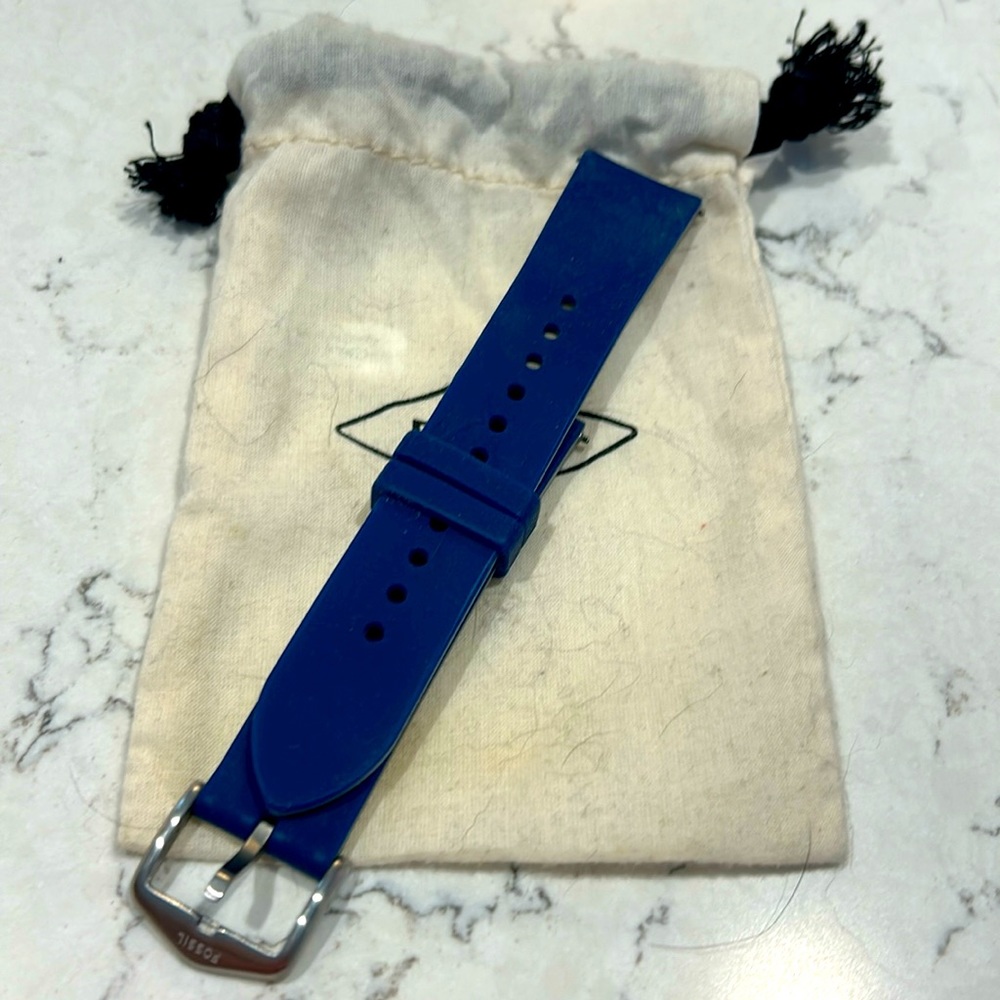 Silicone watch band 20mm blue
